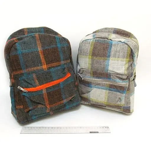 Рюкзак із кишенею Клітчатий, 33x25x13 см, 3001 (В асортименті) - фото 2