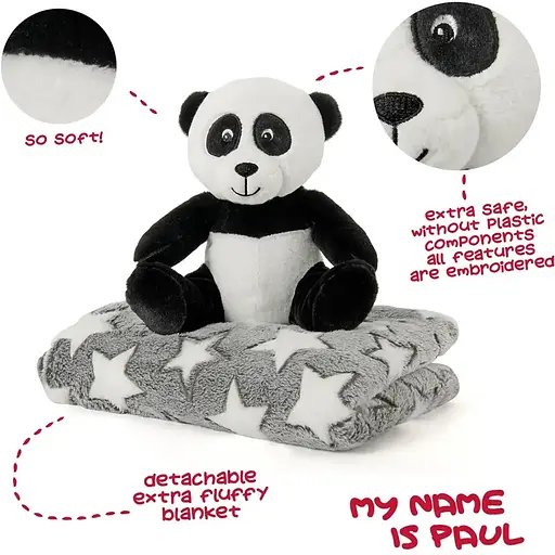 Плед Perletti Toys Paul Panda с мягкой игрушкой 120x80 см серый/белый (P13070) - фото 3