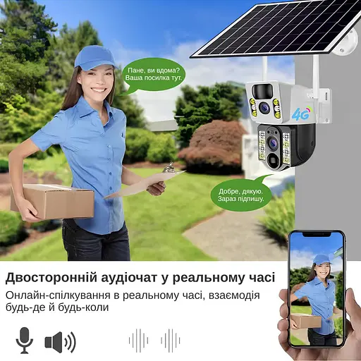 IP-камера уличная с аккумулятором и двойным объективом XON 4G 8000mAh Solar 1080P SmartCam (MCBSM22VW 7515) Белая - фото 3