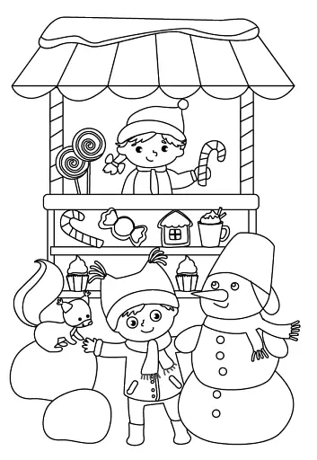 Зимові розмальовки з наліпками. Різдвяний ярмарок - фото 2