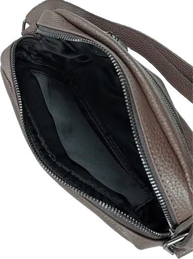 Женская кожаная сумка Borsacomoda на плечо темно-коричневая sum0028718 - фото 8