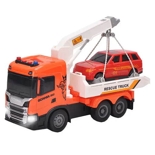 Автомобиль TechnoDrive Big Truck Эвакуатор Scania с машиной (6408KS)