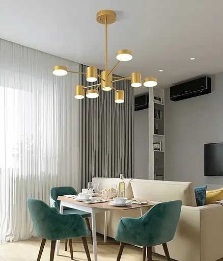 Светодиодная люстра Меркурий 8911 (Золотая) на 6+6 плафонов - фото 3