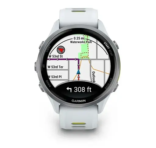Смарт-годинник Garmin Forerunner 970 Whitestone Titanium with Whitestone/Translucent Amp Yellow Silicone with Silver Buckle (010-02969-61) - фото 2