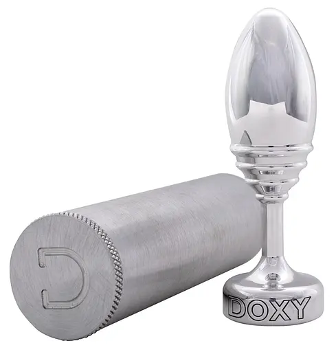 Анальна пробка Doxy Ribbed Butt Plug 11 см (сріблястий) - фото 4