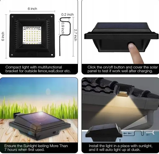 Сонячна лампа KEENZO чорна 15 см 1 шт. - фото 4