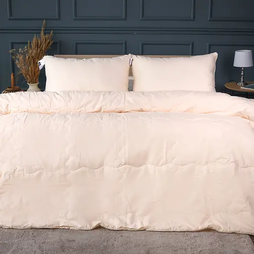 Літній постільний комплект MirSon Line Satin Light Pro Creamy з евкаліптовим волокном Сімейний (2200010981711) - фото 1