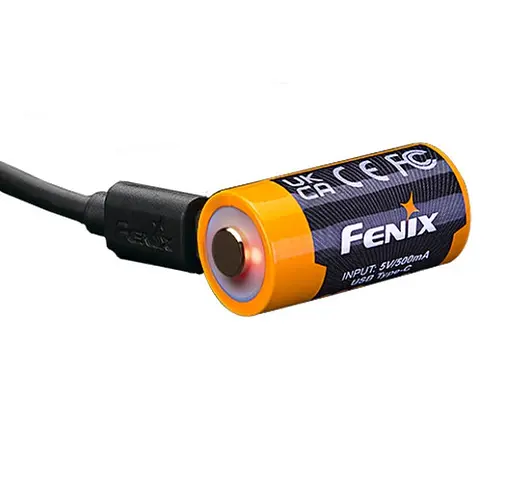 Акумулятор 16340 Fenix 800mAh Li-ion Type-C (Чорно-жовтий) - фото 3