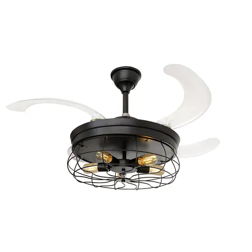 Люстра стельова Brille вентилятор Е27 300W BK (BKL-913SC/5)
