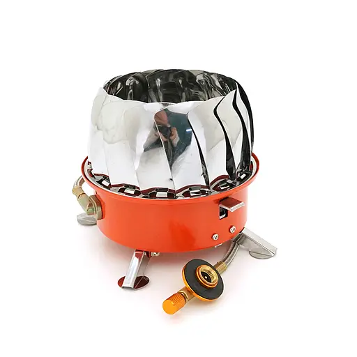 Туристическая газовая горелка Kovab K-205 с пьезоподжигом и защитой от ветра под газовые баллоны бутан и пропан-бутан - фото 4