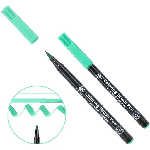 Маркер-пензель акварельний KOI Зелено-синій (28) Sakura