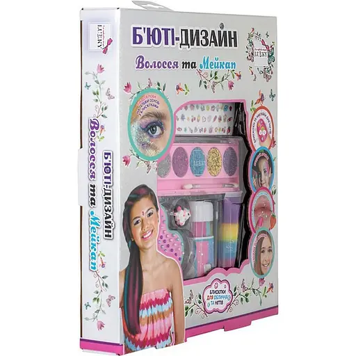 Дитячий набір коcметики "Волосся та макіяж" Lukky T20727 палетка 5 кольорів - фото 3