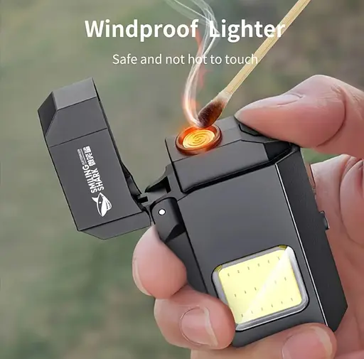 Перезаряджуваний ліхтарик-запальничка SMILING SHARK TIP-137 COB, надяскравий, з зарядкою Type-C, кишеньковий - фото 2