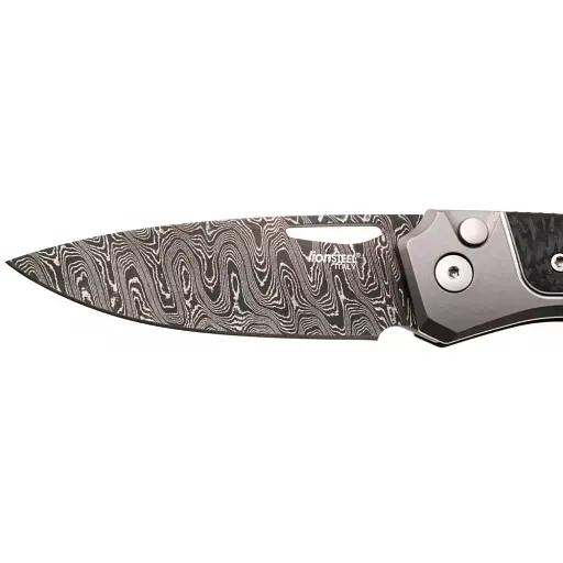 Ніж Lionsteel Twain Damascus Titanium Carbon Fiber Gray - фото 3