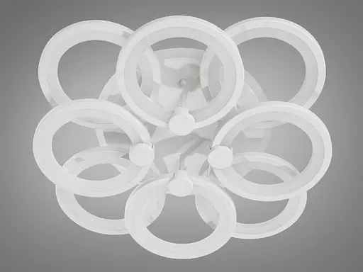 Біла люстра led кільця з дімером та LED підсвічуванням, 150W - фото 4