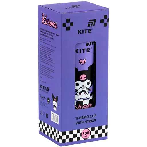 Термочашка Kite Kuromi з трубочкою 500 мл (HK25-1264) - фото 4