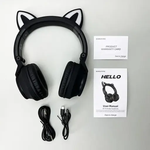 Наушники Borofone BO18 Cat Ear Black - фото 4