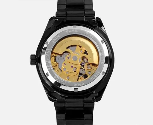 Механічні Наручний годинник скелетон з автопідзаводом Skmei 9194 Black, 9194BK (18396) - фото 3