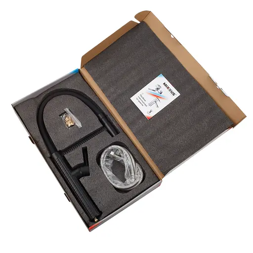 Смеситель для кухни Mixxus Premium Oliwer 017 Black с гибким изливом MI6966 Черный матовый - фото 3