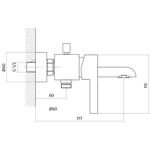 Змішувач для ванни та душу Cersanit Luvio S951-012 одноважільний Хром 30412 - фото 3