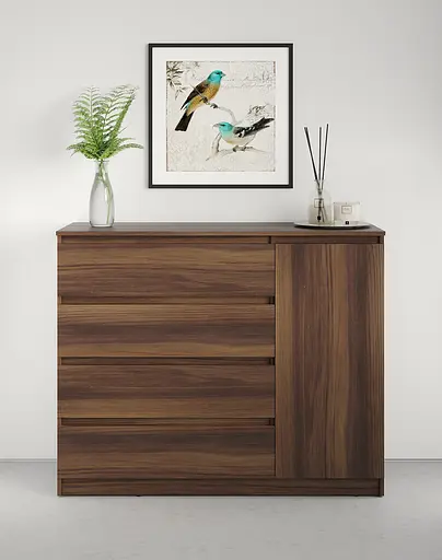 Комод в спальню MebelStar Нео 1Д4Ш 120x43x98 см Дуб бурштиновий (MBS-1052) - фото 2