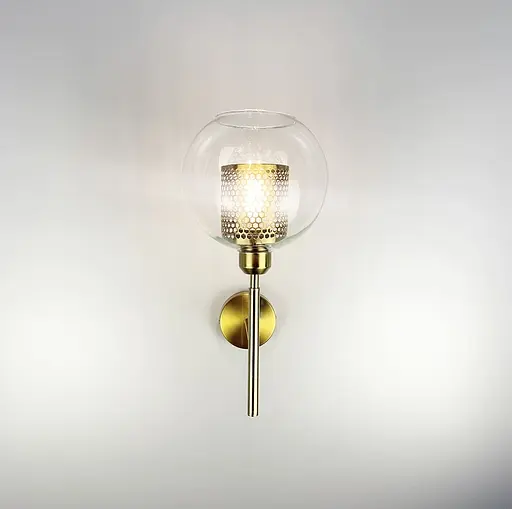 Дизайнерський настінний світильник у латунному каркасі Line F довжина 55 см Арт. W313 - фото 10