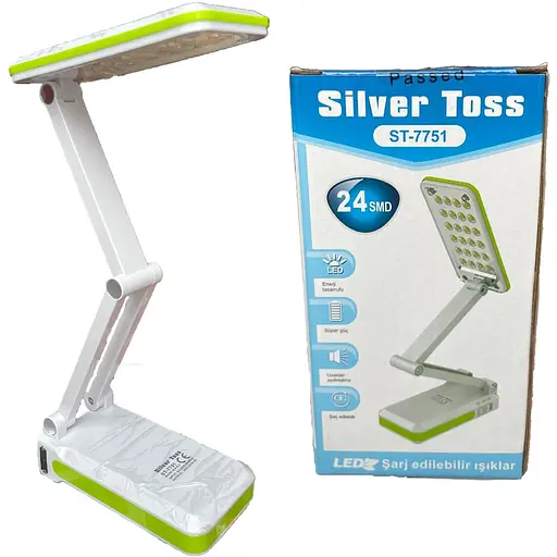 Настольная LED лампа светильник Silver Toss портативная лампа на аккумуляторе зеленая - фото 3