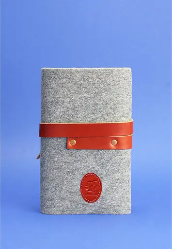 Фетровий блокнот (Софт-бук) 1.0 Фетр з шкіряними коричневими вставками - фото 4