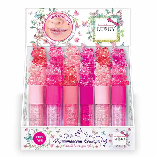 Сяючий блиск для губ Lukky Sweet Candy ніжно-рожевий з ягідним ароматом (T26337_ніжно-рожевий)