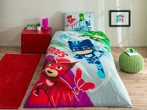 Підлітковий комплект Disney PJ Masks Super Team Ранфорс / простирадло на резинці Tac pbe0051160 - фото 1