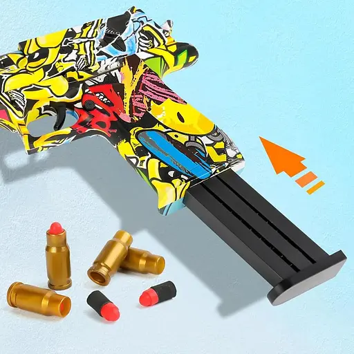 Іграшковий пістолет для дітей від 6 років, з 60 м'якими кульками та 2 магазинами - фото 6