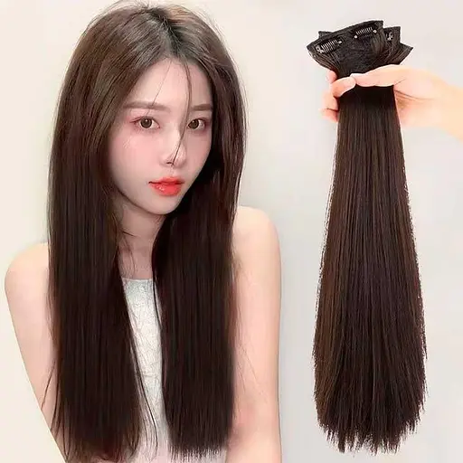 Набір тресів на шпильках 3 шт 55 см темно коричневий K0972-1 - фото 2