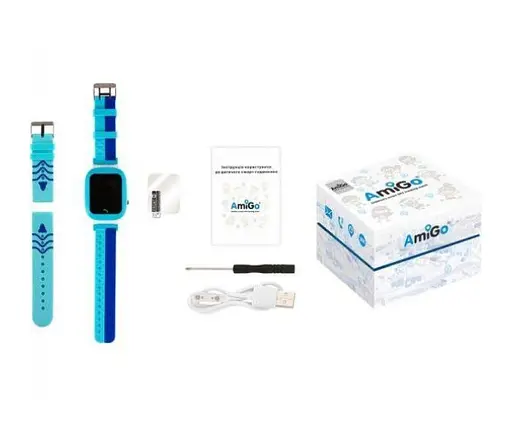 Детские часы Amigo GO004 Splashproof Camera LED с сим картой голубые - фото 6