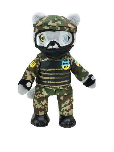 М'яка іграшка "Котик ЗСУ" PL8241ua Кращий друг, 33 см, у пакеті (6923050082410) Вид 2 - фото 1