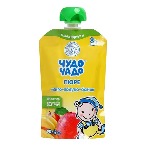 Упаковка пюре Чудо-Чадо Манго-яблоко-банан 1.44 кг (90 г х 16 шт.) - фото 2