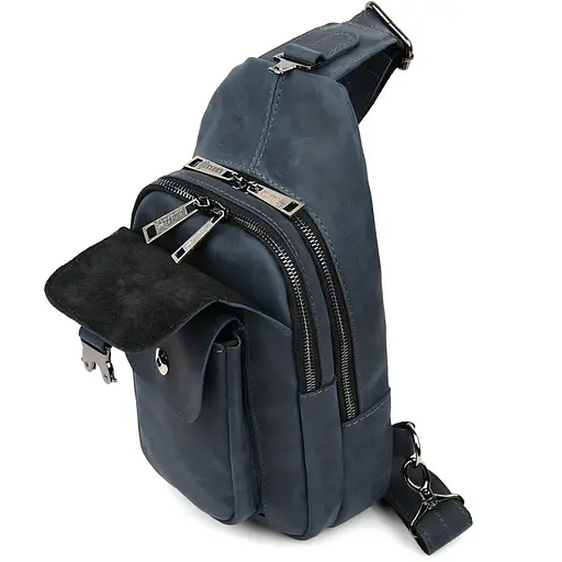 Модный рюкзак слинг на одну шлейку синий TARWA 17х7х33.5 см sum0028456 - фото 7