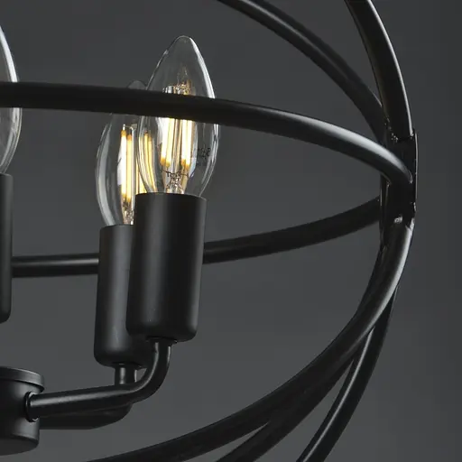 Люстра Brille подвесная лофт E27 60W BK (BL-356S/6) - фото 12