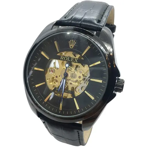 Мужские механические часы Clockhouse Skeleton Черные (IBW408B)