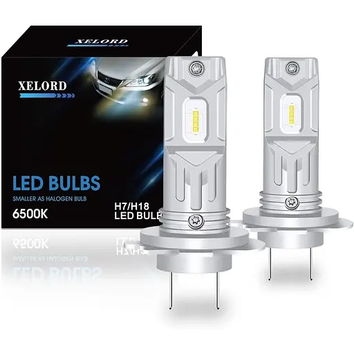 Світлодіодна фара XELORD H7, сумісна з оглядом автомобіля, 6500 K, біла, вибухова лампа, світлодіодна лампа, регулювання кута