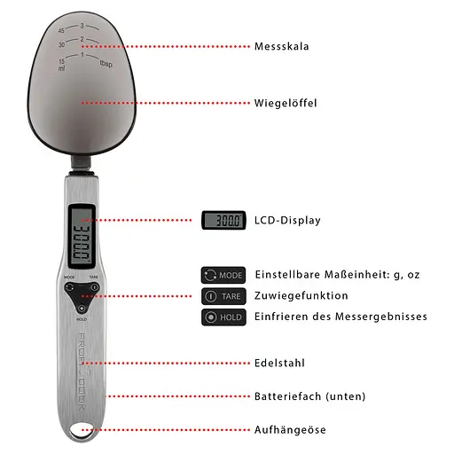Кухонні ваги ложка Profi Cook PC-LW 1214 - фото 5