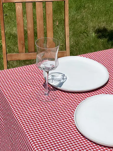 Скатерть в клеточку для стола Зефир 200х120 см (+ 5 салфеток 30х40) Красная и Белая - фото 6