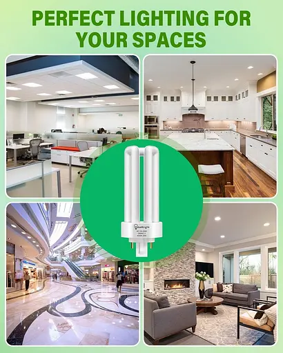 TobeBright 26W Gx24Q-3 4-контактная компактная люминесцентная лампа, нейтральный белый 4000K 4-контактная CFL-лампа Энергосберегающая 8 - фото 4