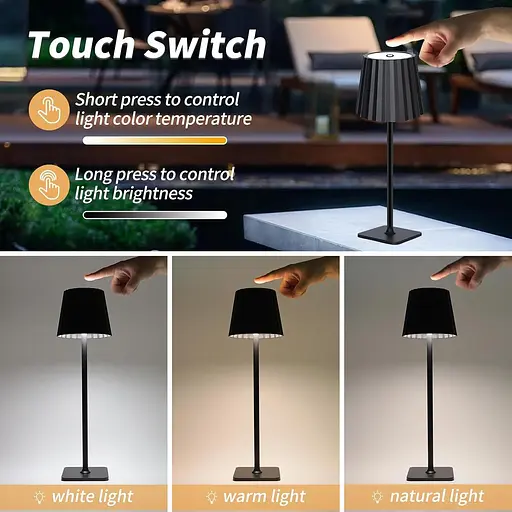 Mr. White Набор из 2 перезаряжаемых беспроводных сенсорных светодиодных настольных ламп - фото 2