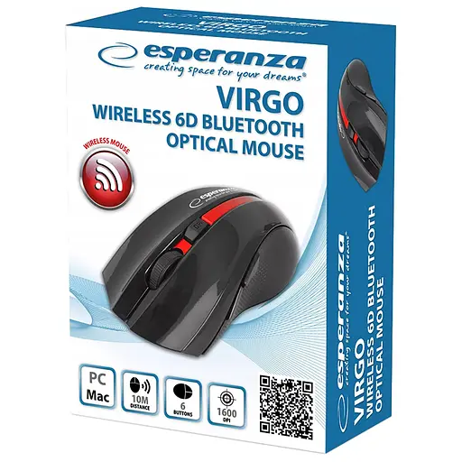 Мышка Esperanza Virgo 6D Bluetooth Red (EM129R) - фото 2