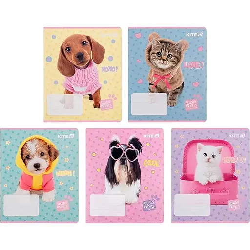 Набор тетрадей Kite Studio Pets 12 листов в линию 25 шт. (SP25-234)