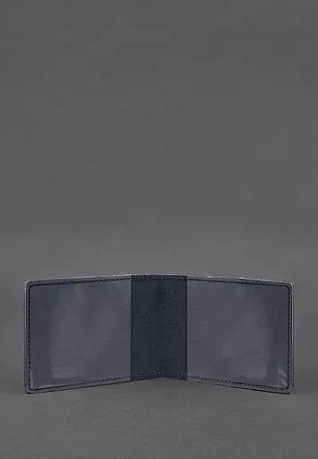 Кожаная обложка на удостоверение Государственной службы Украины по чрезвычайным ситуациям (ГСЧС) темно-синяя Crazy Horse - фото 3