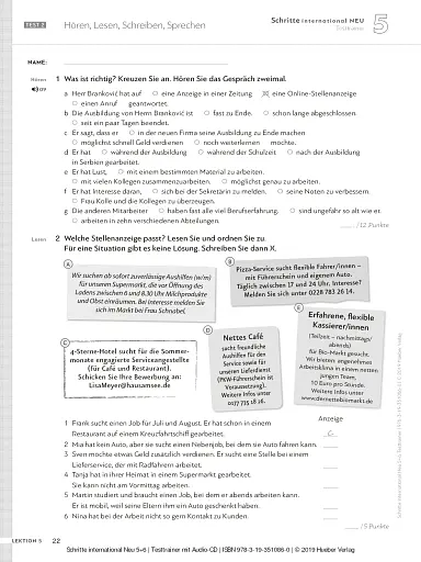 Schritte international Neu 5+6. Testtrainer + CD - фото 5