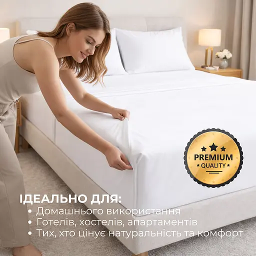 Простирадло Ideia перкаль бавовна 230х260 см біле (8-36265) - фото 8