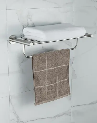 Полка Frap с полотенцедержателем F30124 1/10, Хром матовый - фото 3