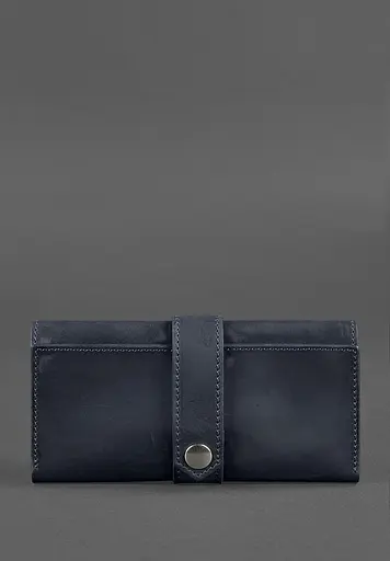 Кожаное портмоне 3.0 синее Crazy Horse - фото 2